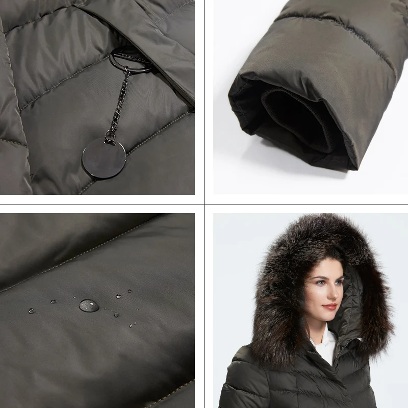 New  Astrid 2019 Winter new arrival down jacket women with a fur collar loose clothing outerwear quality