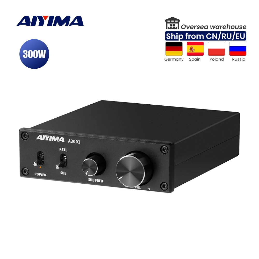 AIYIMA Áudio A3001 TPA3255 300W Subwoofer Amplificador HIFI Mono Potência Classe D AMP Digital para Falante Passivo Home Theater DIY