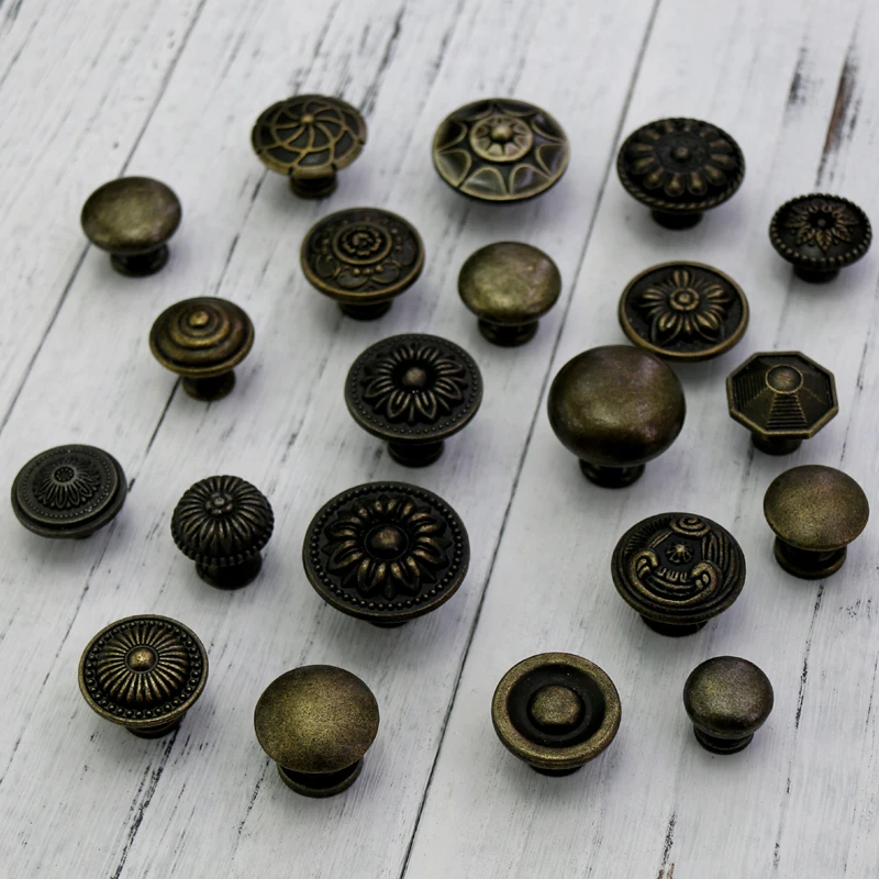 

1x Classical Vintage Metal Button Knobs,Decorative Wooden Box Knobs Pull, Furniture Cabinet Handles