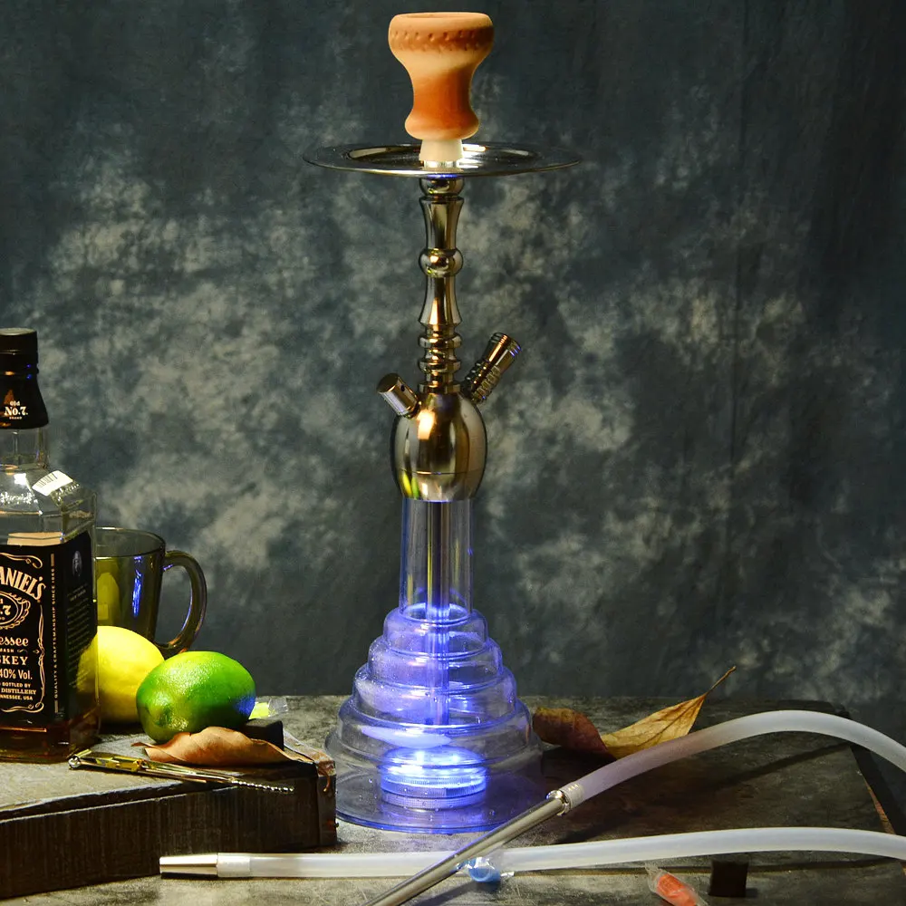 Светодиодная акриловая лампа искусственная кожа наргиле полный Sheesha водный