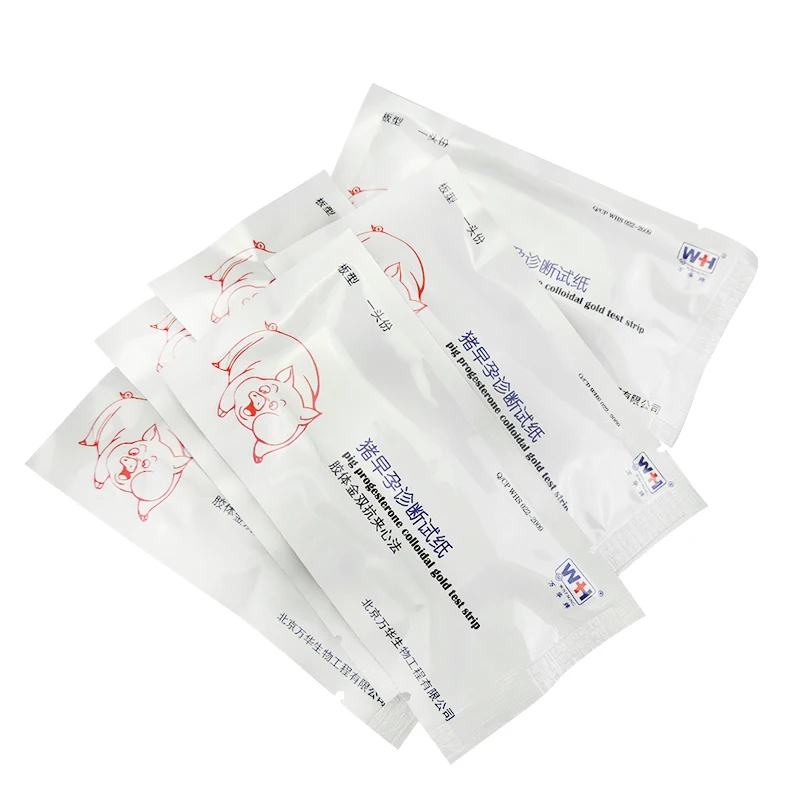 Correa de papel coloidal para prueba de embarazo, equipo de granja de cerdito, color dorado, 5 uds.