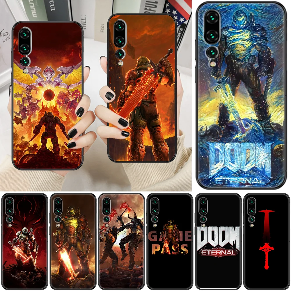 Вечный чехол DOOM для телефона Huawei P Mate P10 P20 P30 P40 10 20 Smart Z Pro Lite 2019 Черная задняя крышка