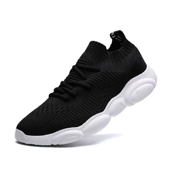 

Spring Summer Men's Running Shoes Breathable Flying Weaving Man Sneakers Slip on Lightweight Socks Shoes Big Sze 11 12 Men Shoes