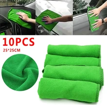 Pcmos 10 шт. полотенце для автомобиля зеленое из микрофибры Мочалка для автомобиля уход за автомобилем чистящее полотенце s Мягкие Ткани Инструмент лобовое стекло солнцезащитные очки Новинка