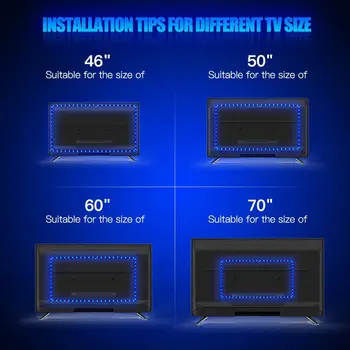 

LED Strip Lights, LAMINA 9.84ft/3M 5050 RGB LED Light Strip for 40 to 70in TV Lights Bias Lighting for TV Backlight,USB JK115