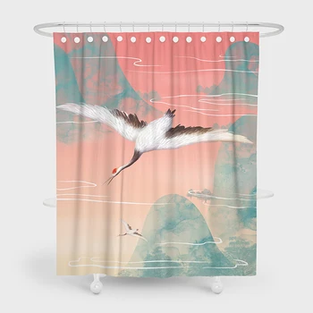 

IBANO New Design Fresh Shower Curtain Waterproof Polyester Fabric Bath Curtain For The Bathroom With 12 pcs Hooks Hot Sale