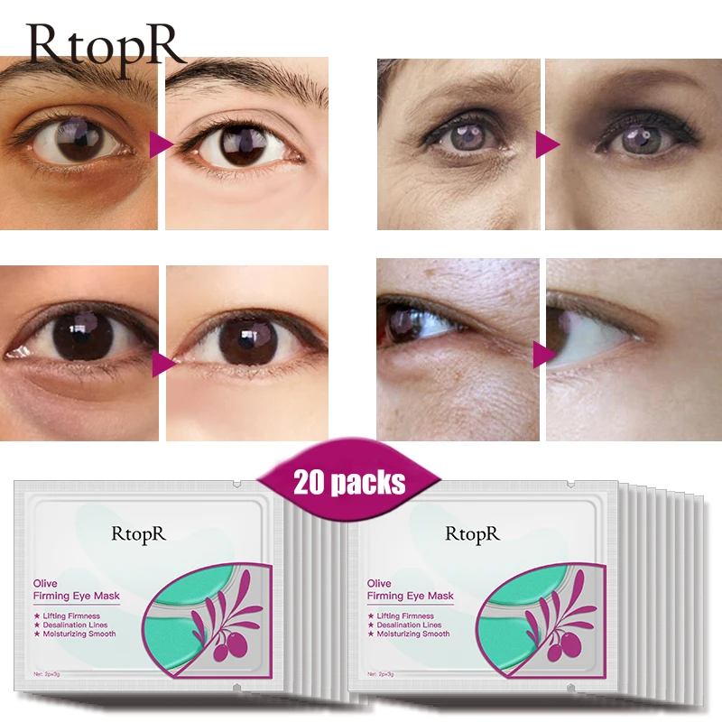 20 упаковок оливкового коллагена маска для глаз уход за кожей против старения