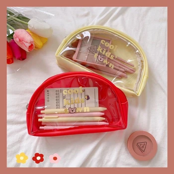 

W&G Korea lovely girl heart bear PVC waterproof large capacity storage bag simple Travel Portable cosmetic bag