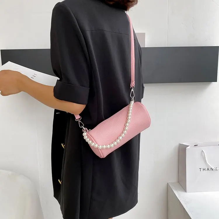 Female 2021 pearl bag messenger little fairy bag shoulder sleeve messenger shoulder bag female wild pencil case small coin purse