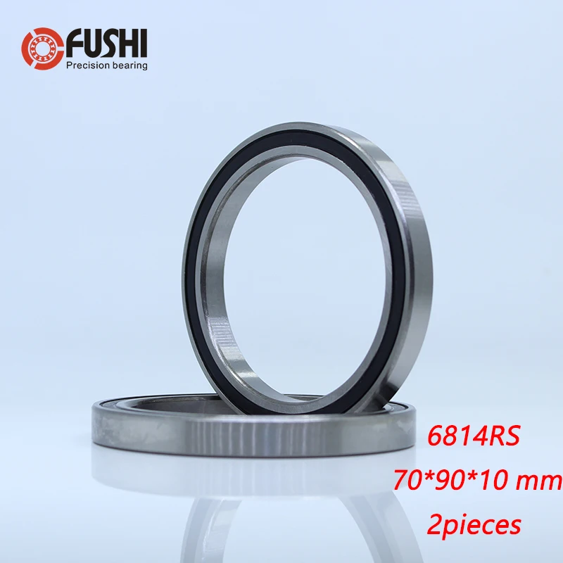 Флейта 6814 2RS (2 шт.) подшипники с метрическим тонким сечением 70x90x10 мм 61814 RS