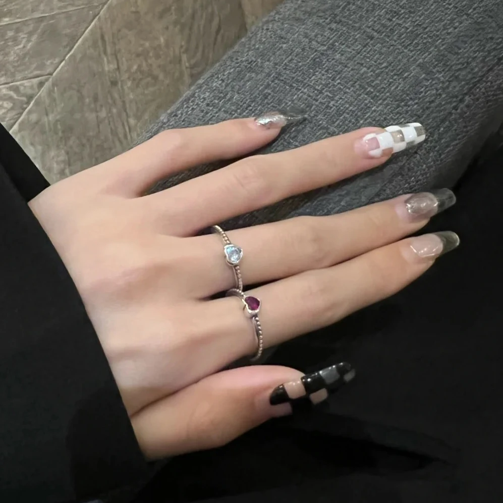 Wedding Rings Silver Ring Womens Ring Cubic Zircon Ring Finger Rings Jewelry Rings Ring Jewelry 3 Colors For women metal Love Heart Ring red Zircon