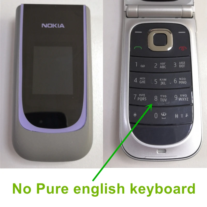 Черный Nokia 7020 разблокированный 2,2 дюймов Bluetooth 2MP камера с английской клавиатурой отремонтированный мобильный телефон - Цвет: Черный