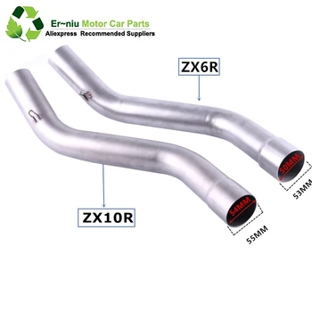 

Motorcycle Exhaust Escape Muffler Middle Pipe Full System Slip-On For KAWASAKI ZX 10R ZX10R ZX-10R 2008 2009 2010