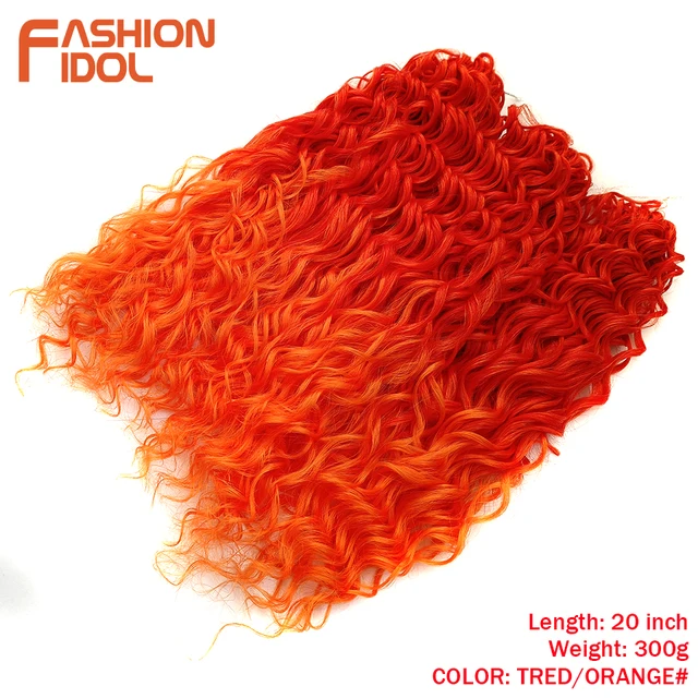Deep Wavy Twist Crochet Hair Synthetic Afro Curly Hair Crochet Braids High Temperature Fiber Braiding Hair Extensions For Women TRED-ORANGE