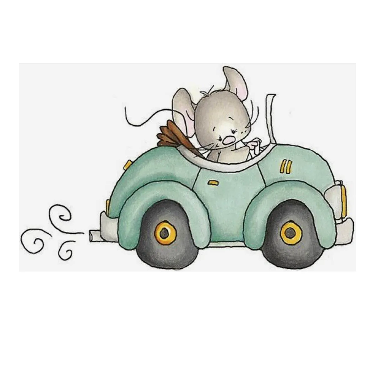 

Animals Mouse drive Stamp And metal die for Scrapbooking Transparent Silicone Rubber DIY Photo Album Decor