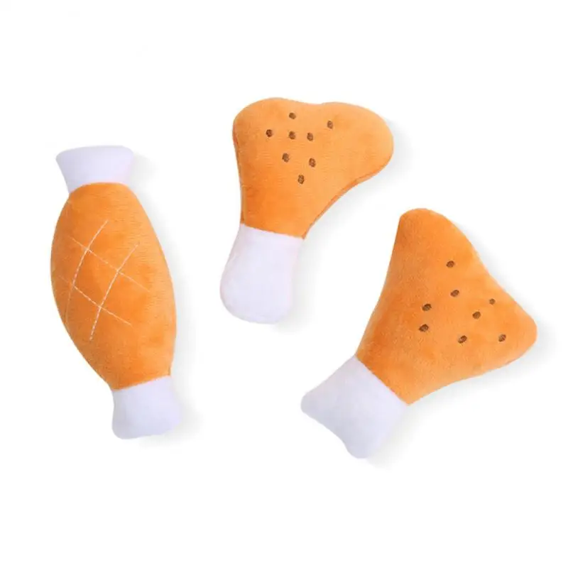 Fun Pet Toy Drumstick Shape Chew Toy For Dogs Puppy Squeaker Squeaky