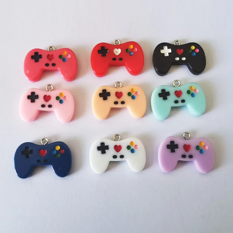 10pcsResinVideoGameControllerCharmsWithHookNailDIYJewelry