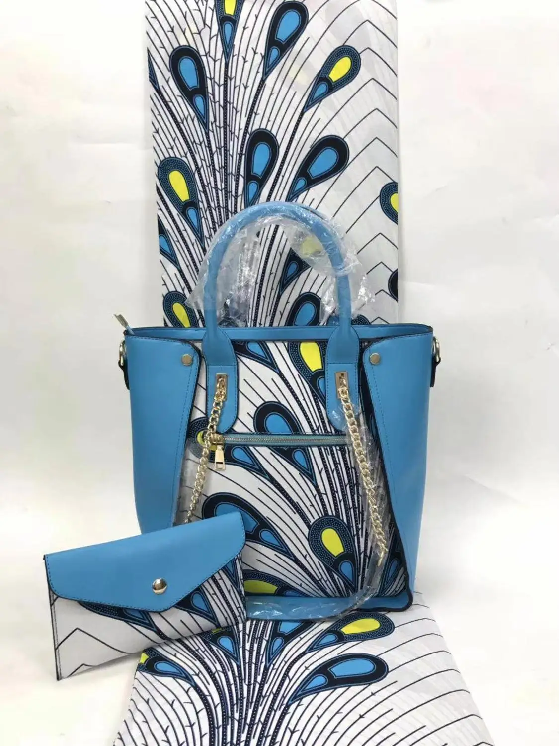 Африканские Восковые принты ткань африканская ткань Анкара ткань с 2шт Женская сумочка 6 ярдов хлопок ткань для Пэчворк TN-A11