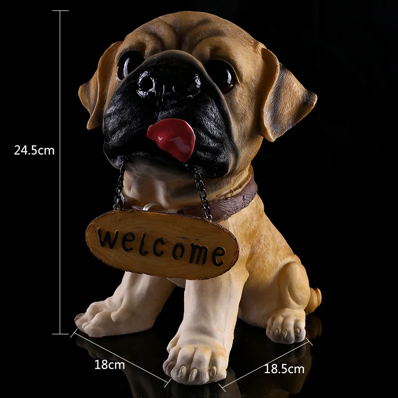 

Welcome Dog chihuahua dalmatian,pug dog figure resin statue sculpture front door model bar shop party home decoration p0790