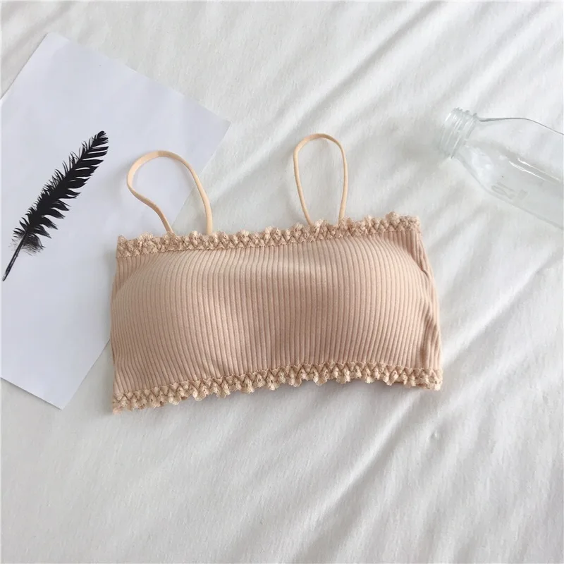 Women' Cotton Bra Female Tube Suspender Underwear