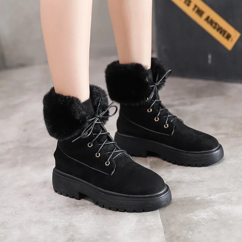 

Martin Boots Female Winter Brushed And Thick 2019 New Style England Ventilation Network Red Students Versatile Thick Bottomed Sh