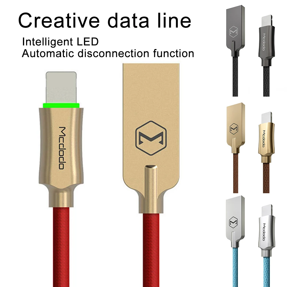 Usb кабель MCDODO, автоматическое отключение, нейлоновая оплетка, USB кабель для быстрой зарядки, шнур для iPhone серии для iPhone 11 pro max Xr X 8 7 6