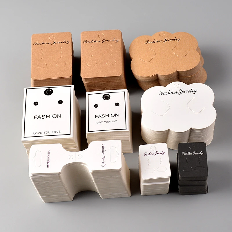 100 uds. Tarjetas para exhibir joyería pendientes Clip para el pelo cartón para collar DIY hecho a mano joyería soporte pendiente embalaje tarjeta de papel|Envase exposición de joyería| - AliExpress