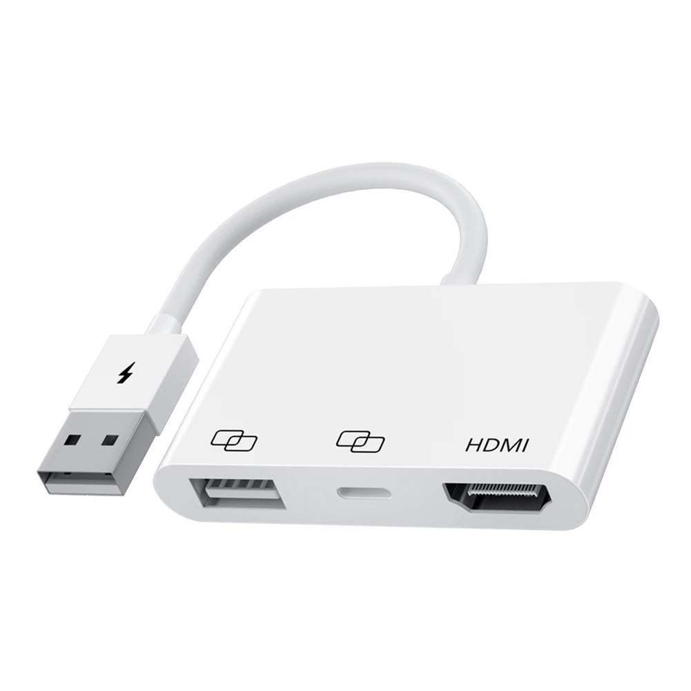 8P USB to HDMI-Compatible 3 Ports Cable Splitter Converter 1080P HD Digital AV OTG Adapter for iOS Hub Card Reader | Компьютеры и офис