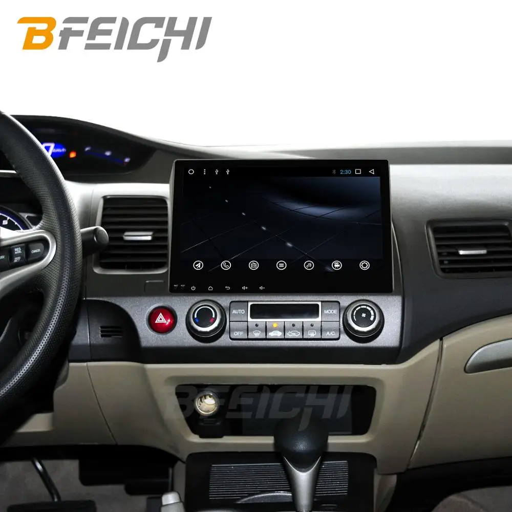 Perfect android 9.0 PX30 car dvd gps player for honda civic 2006-2011 with radio gps navigation support mirror link steering wheel 5