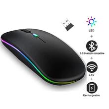 Mouse Wireless Mouse Rechargeable RGB Bluetooth-compatible 2.4G Silent Laptop Gaming Mouse Rechargeable Mouse for Computer LED