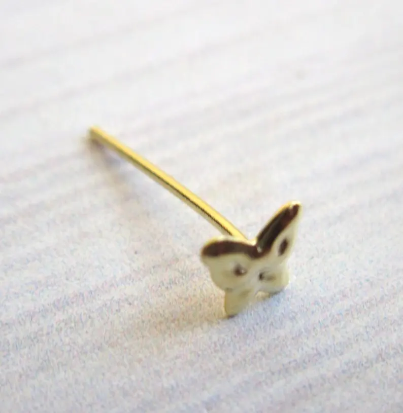20 stücke/Pack 925 Sterling Silber Nase Pin Stud Schmetterling Form Nasenloch Piercings Schmuck 24G – Detail 3
