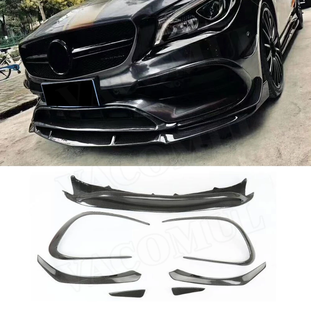 Передний спойлер из углеродного волокна для W117 CLA Class откидные канаточки Benz CLA45 AMG