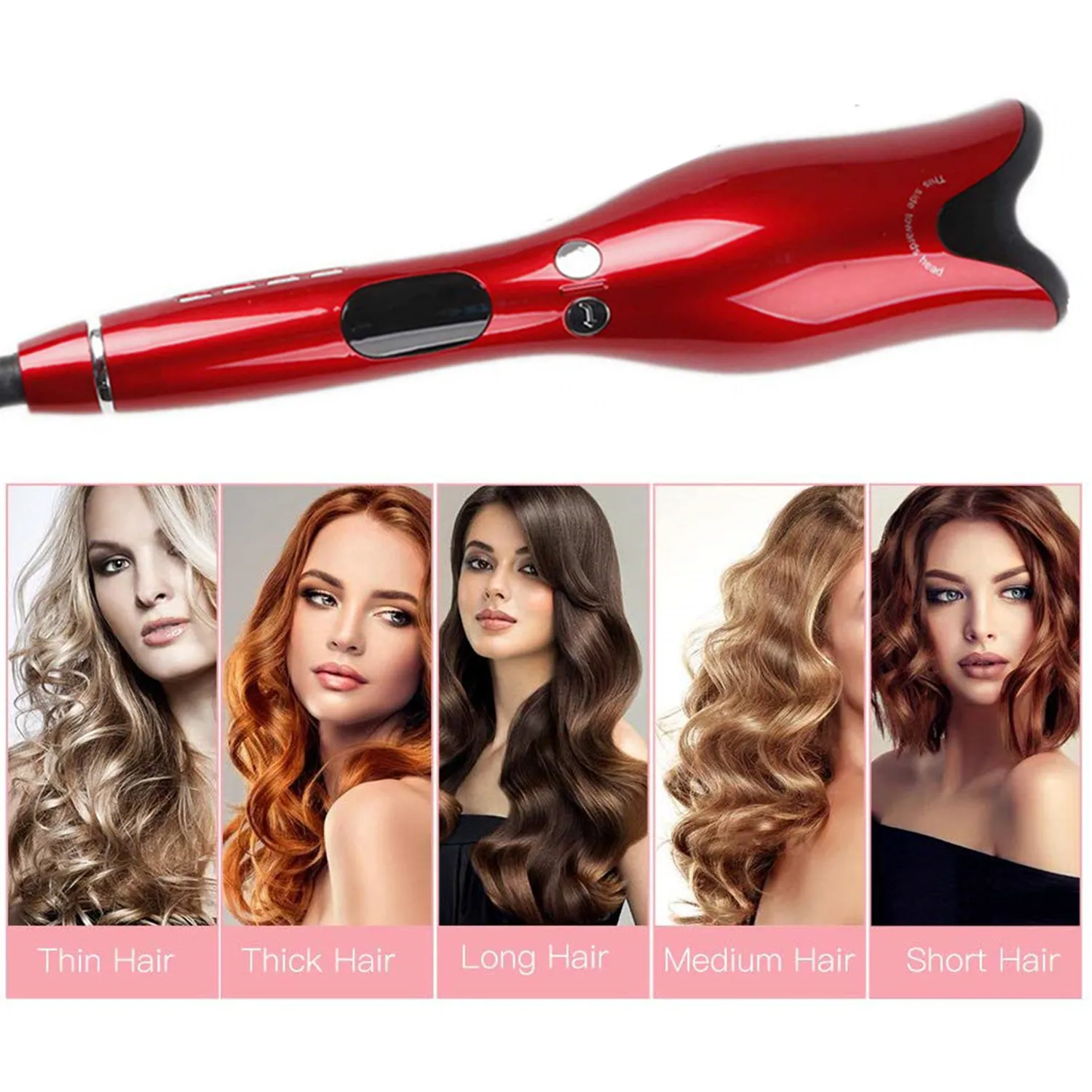 Automatic Hair Curler LCD Display Spin & N Curl 1 Inch Iron Curling Air Wand Styling Salon Tool Rotating Curling Wave Styer