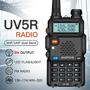 

Walkie Talkie Baofeng UV-5R 8W High Power 8 Watts powerful long range 10km VHF/UHF dual Band Two Way Radio pofung uv5r hunting
