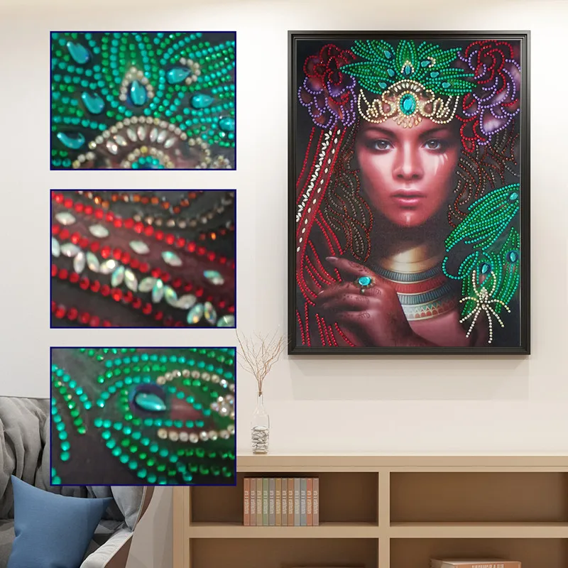 5D алмазная картина красивая мода девушка Павлин животное DIY частично с алмазной крестиком набор хрустальные стразы искусство