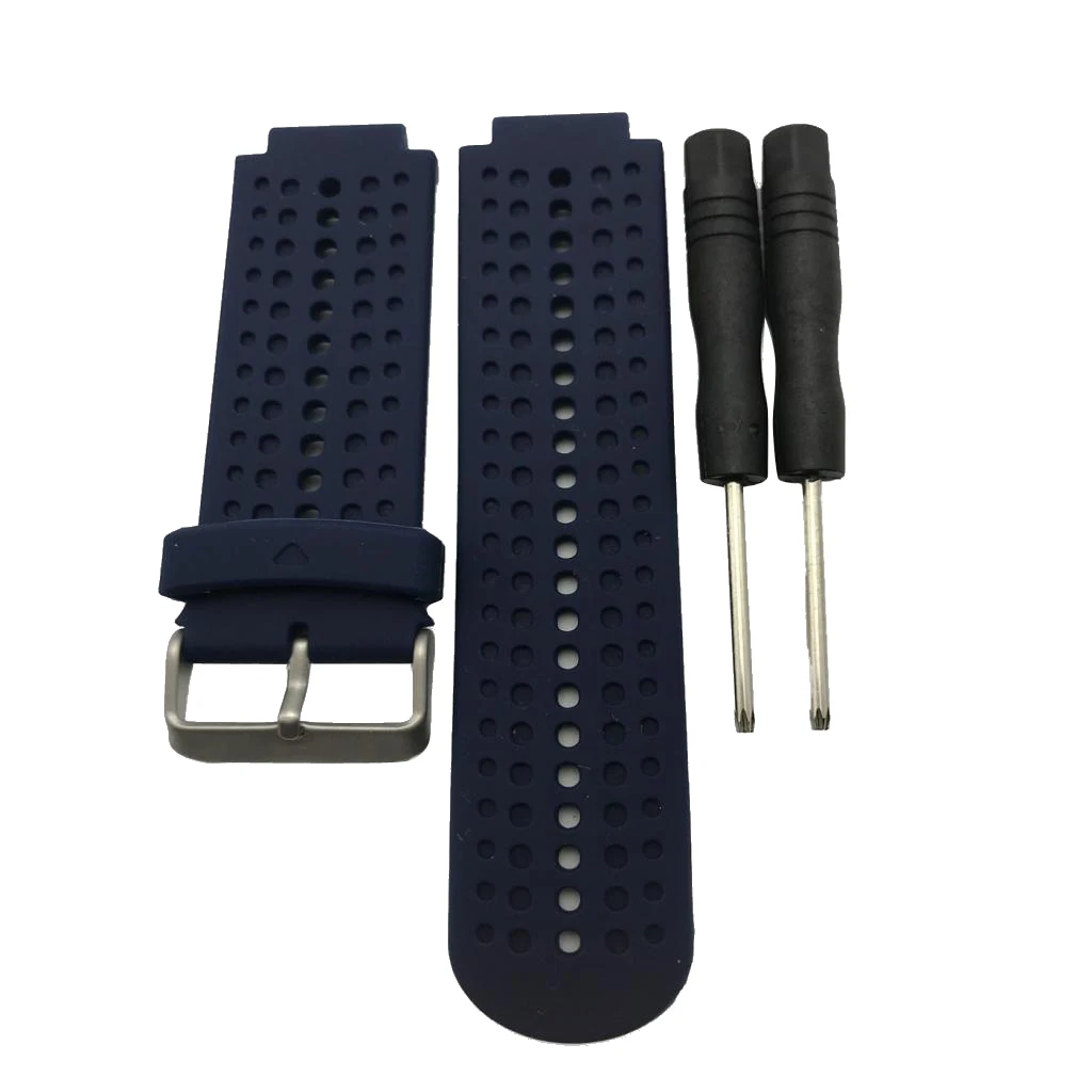 Dark Blue Замена Смарт часы ремешок мягкий силиконовый браслет для Garmin Forerunner 220 230 235 620 630 - Цвет: Dark Blue