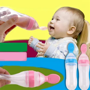 

top selling product in 2020 Baby Silicone Feeding Bottle With Spoon Food Rice Cereal Feeder Support Wholesale and Dropshipping