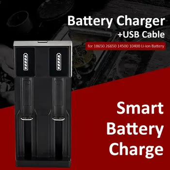 

Battery Charger+USB Cable for 18650 26650 14500 10400 3.7V 4.2V Li-ion Battery Compact and Portable Carry Convenient