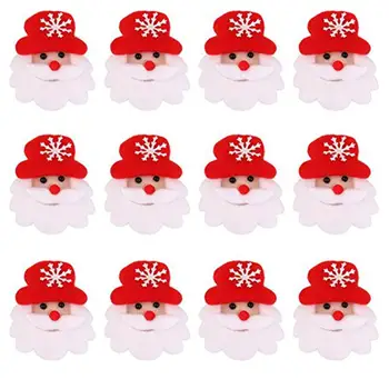 

12pcs LED Twinkling Christmas Brooch Pin Party Gift Favors -Santa Claus Christmas LED Brooch With Light New Year Xmas Decor