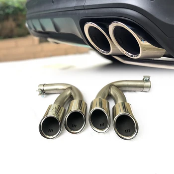 

For Porsche series exhaust head Refit 14-18 Cayenne factory sports tail throat Macan 2.0 Stainless steel tail larynx