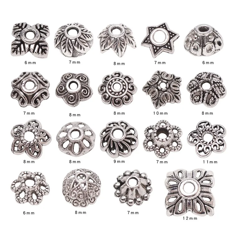 Tibetan Silver Carved motifs Round washer Connecteur Spacer Charme Perles 