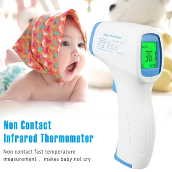 

1pc Digital Infrared IR Thermometer LCD Forehead Thermometer Non-contact Temperature Meter with Fever Alarm for Children Adults