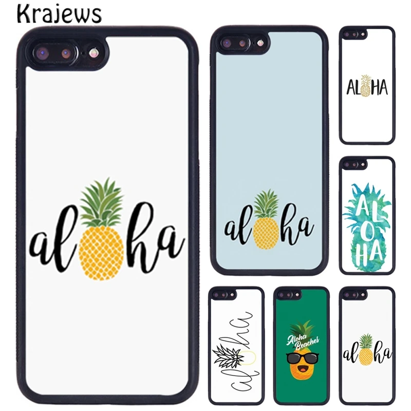 Резиновый чехол для телефона krajew с ананасом Aloha гавайский iPhone X XR XS 11 12 13 Pro MAX 5 6 6S 7 8