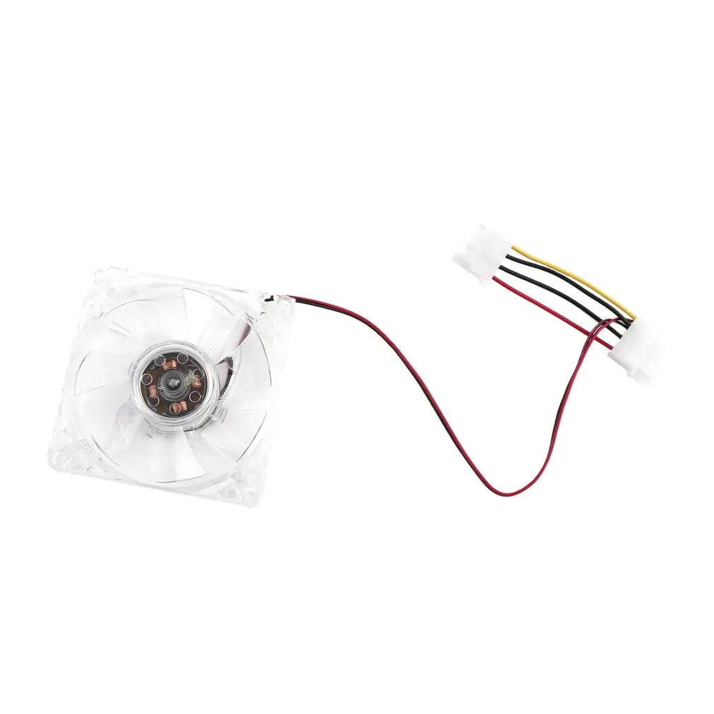NEW 80mm*25mm Ball Bearing Tower Computer Cooling Case Fan 3pin ATX {4LED WHITE