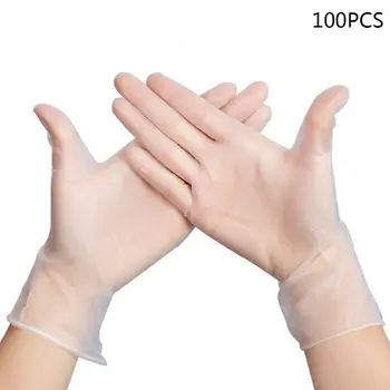 

100Pcs PVC Industrial Medical Disposable Gloves Latex Free Non Sterile Mittens