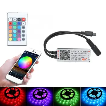 

WiFi Intelligent LED Light Controller 4-Way RGBW Lamp Strip Controller DC 5-24V with IR Remote Control
