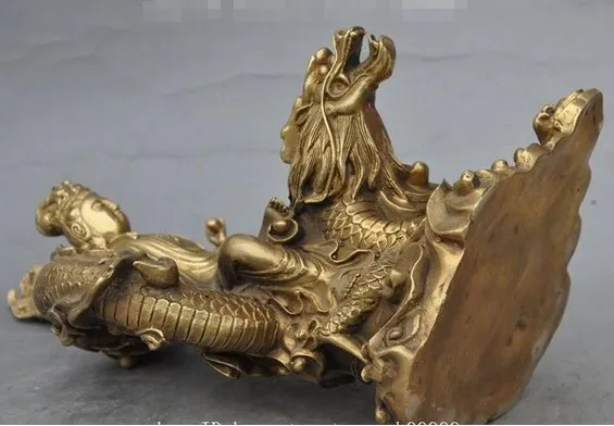YM 307 1" Статуя Дракона Поездка Дракон kwanyin гуаньин Бодхисаттва статуэтку богини