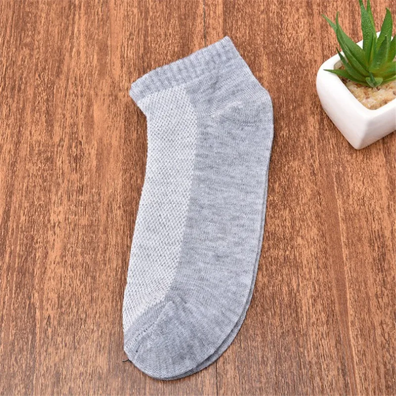 20Pcs=10Pair Breathable Men's Socks Short Ankle Socks Men Solid Mesh High Quality Male Boat Socks Invisible Cotton Socks