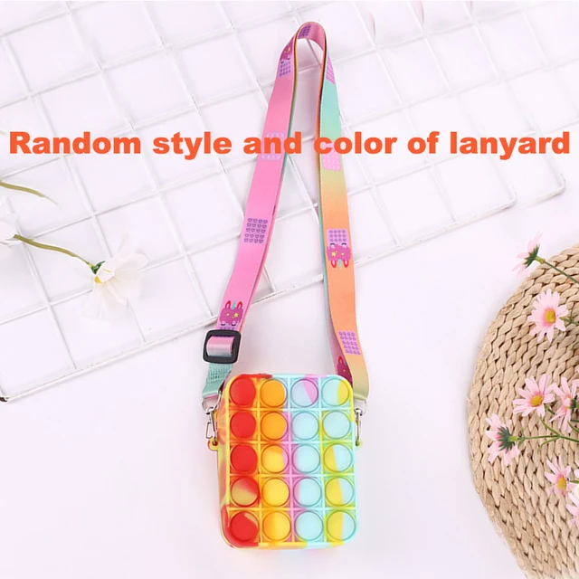 Fashion Poppet Push Bubbles Toy Rainbow Unicorn Kawaii Coin Purse Children Wallet Ladies Bag Silica Gel Simple Dimple Fidget Toy WJ49-6