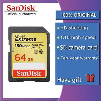 

SanDisk Extreme Memory Cards PLUS SD Card SDHC SDXC U3 Class 10 90MB/s 64GB 32GB 16GB 128GB carte sd for Cameras